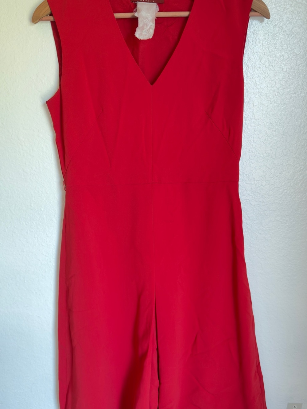 Max Mara Red Sleeveless V-Neck Midi Dress | Made in Italy